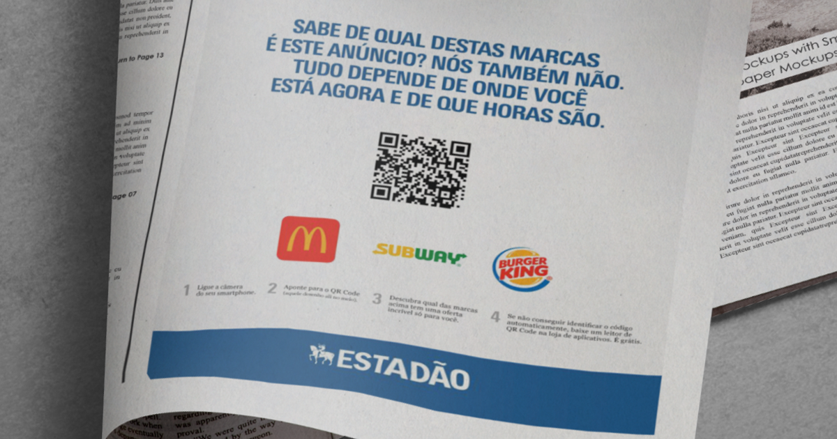 Redes de fast-food criam um único anúncio que será segmentando pela sua geolocalização e horário