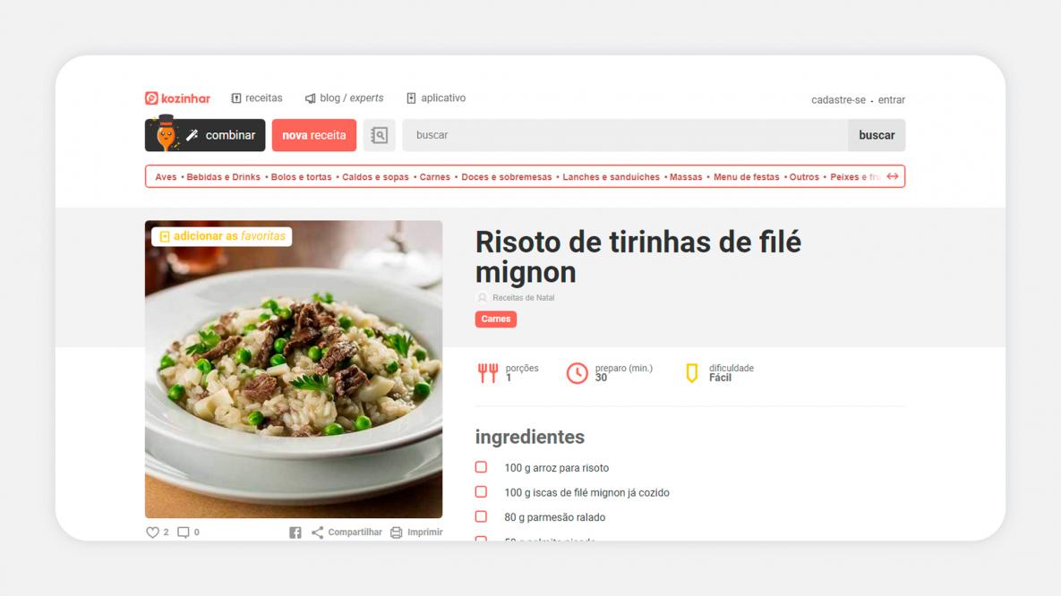 Kozinhar - Aplicativo e website